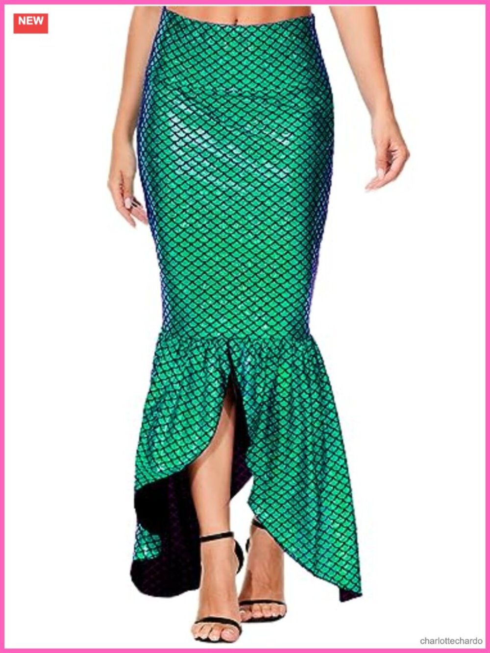 Mermaid Costume Shiny Maxi Skirt Women's Halloween Cosplay